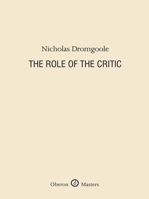 cover image of The Role of the Critic